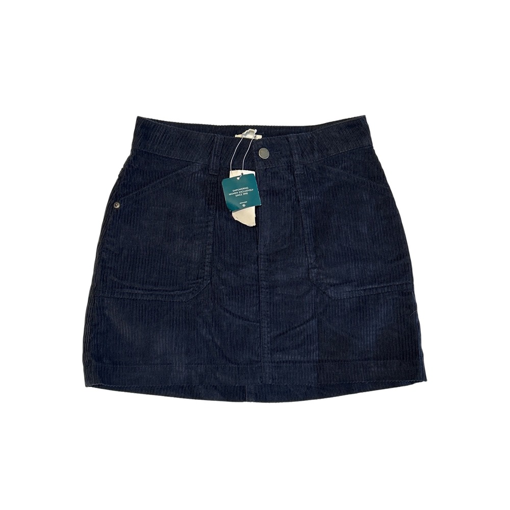 Roxy Navy Blue Corduroy Mini Skirt High Waisted Four Pocket Womens Size XS New